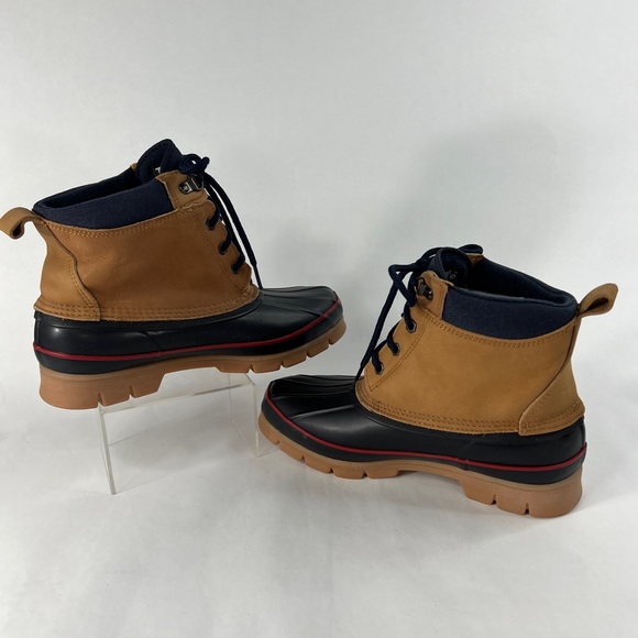 Land’s End Leather Duck Boots Thinsulate Women's Size 9 Blue Tan NICE! (READ**) - Picture 12 of 16